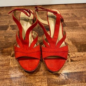Naturalizer 4” Red Velvety Heels Size 10
